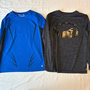 Two Xersion Blue and Black Long-Sleeve Performance Tops